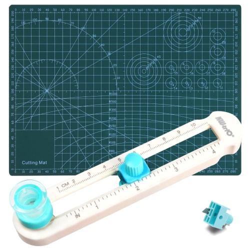 

[Hole-Free] Circle Cutter, 1-10cm Radius, A4 Cutting Mat, Replacement Blades, 3-Piece Set