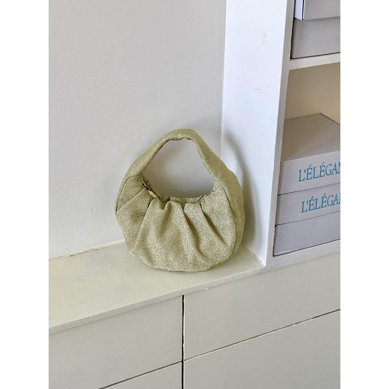 

Crescent bag pleated new hand-held cloth bag niche temperament design handbag жёлтый