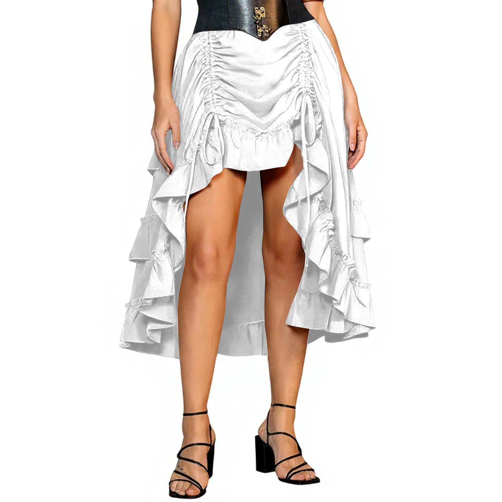 

Женская юбка макси с завязками на завышенной талии, летние длинные юбки, легкие многослойные струящиеся цветочные плиссированные юбки XL белый