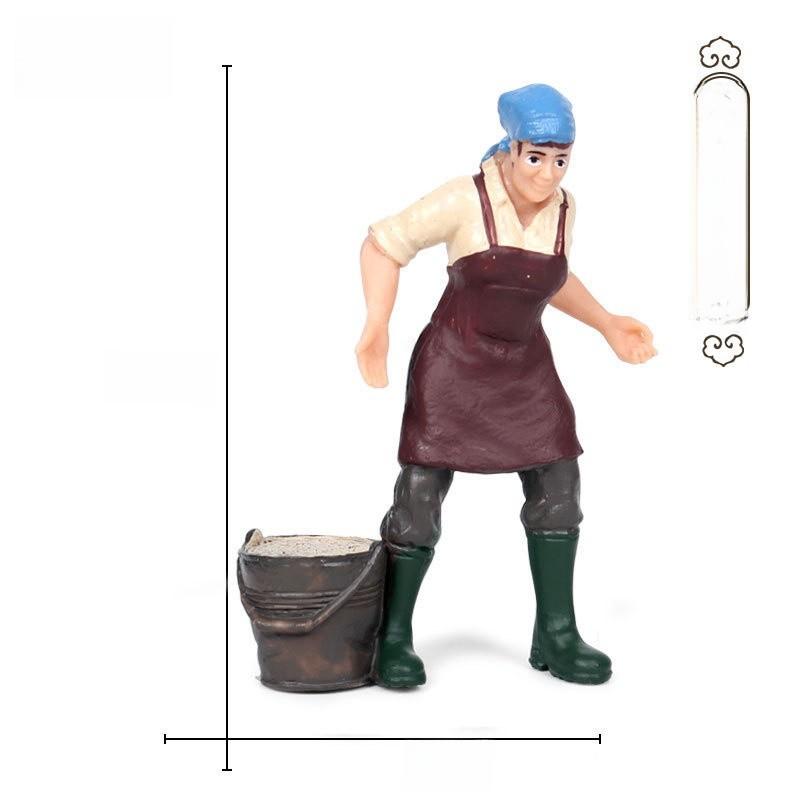 Realistic Farm And Ranch Plastic Figurine Set Detailed Farmer Models