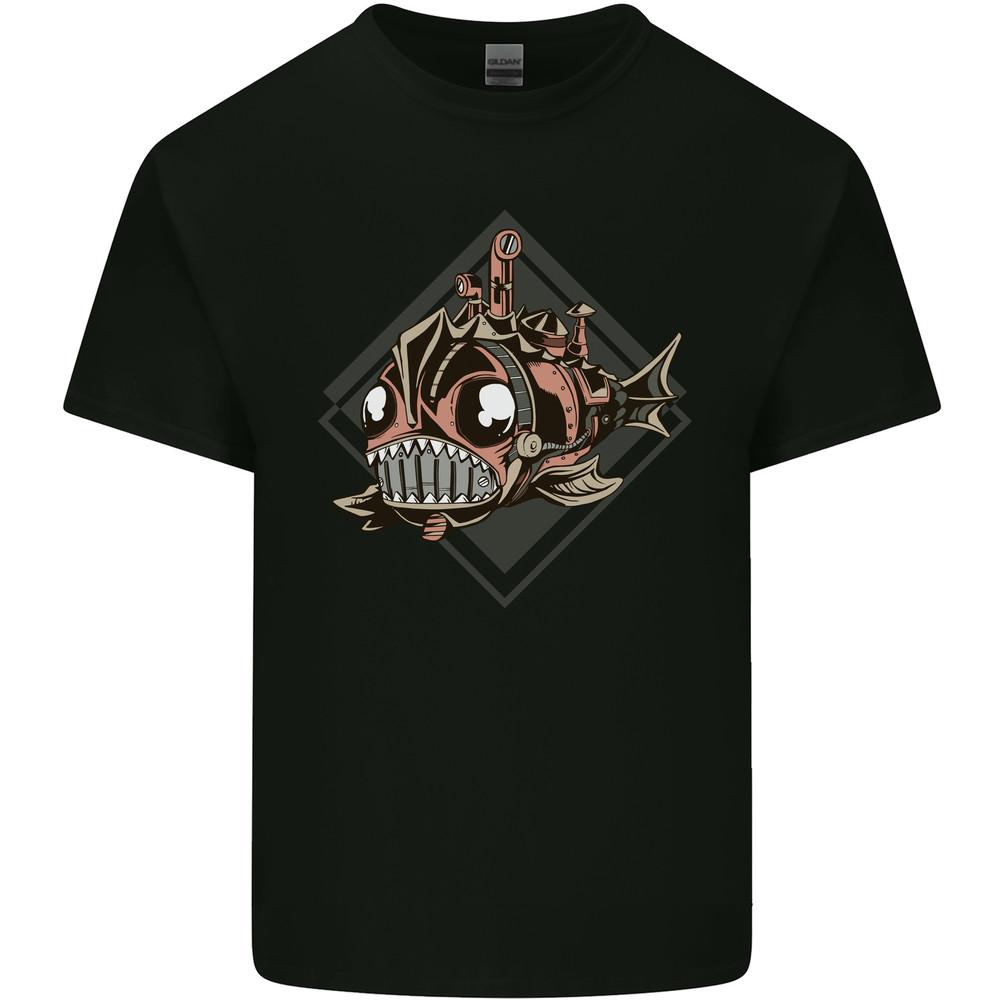 A Steampunk Fish Mens Light Cotton T-Shirt Unisex T-Shirt S