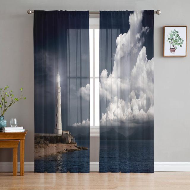 Cartoon Wolken En Sterren Transparant Gordijn Voor Woonkamer Slaapkamer Voile Drapage Keukenraam Tule Gordijnen Home Essentials