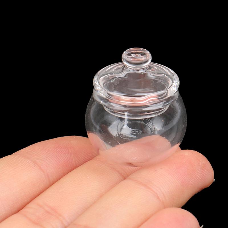 1:12 Mini Glass Jar Candy Bottle Storage Tank Tiny Vial Wishing Bottle Dollhouse Kitchen Home Decor Toy