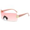 Y2K Brand Designer Luxury One Piece Rimless Rectangle Sunglasses Women For Men Vintage Goggle Punk Sun Glasses Popular Shades