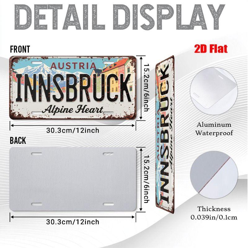 Urban City Theme Metal Tin Sign for Bar Garage Interior