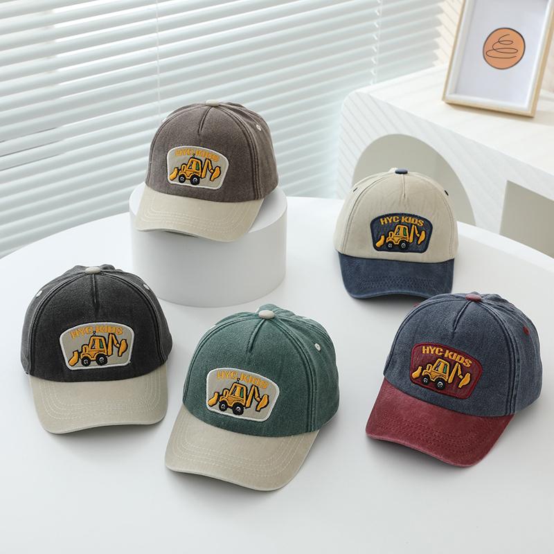 Fashion Letter Children Baseball Hat Solid Color Baby Peaked Cap Cotton Casual Kids Duck Tongue Cap 3-6Year Boy Girl Sun Visors
