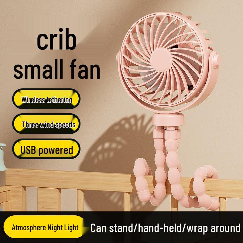 Portable USB Rechargeable Clip-On Fan - Silent, Compact, and Versatile for Strollers and Outdoor Use