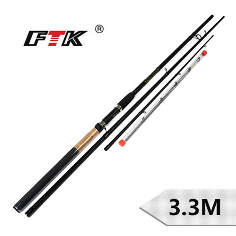 FTK 60% фидерная удочка для ловли карпа, верхний наконечник, 3 секции, удочка для ловли карпа, сверхжесткая удочка 3.3M