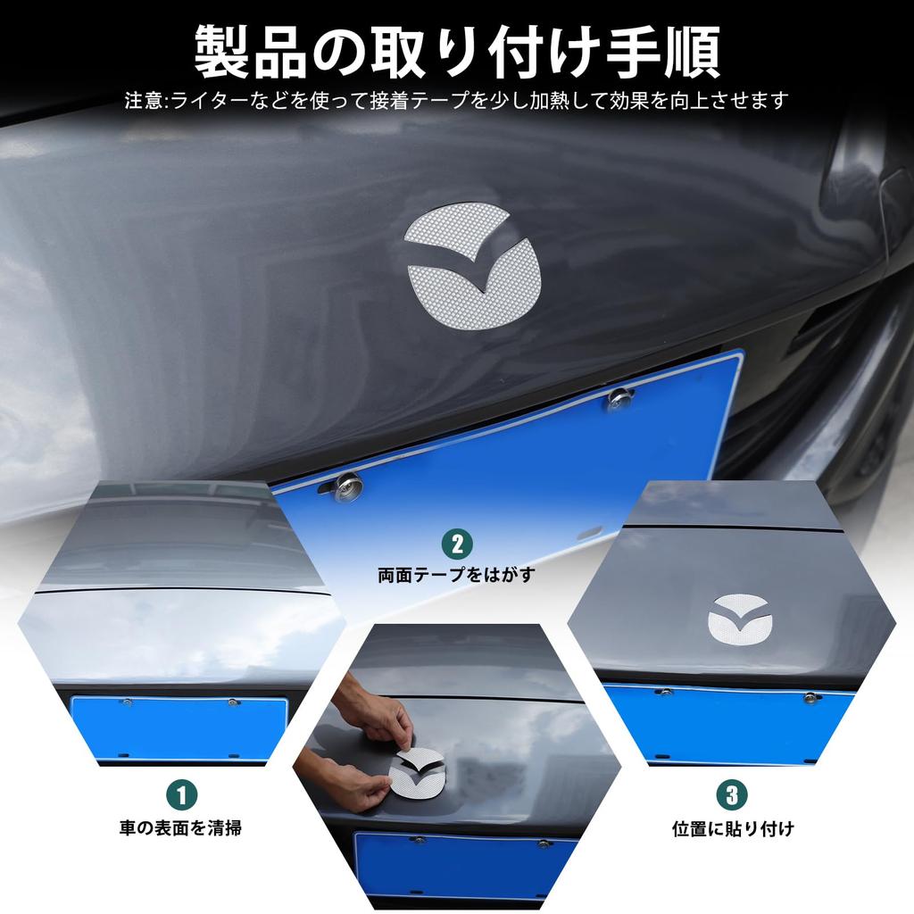 Hcilloend Set of Stainless Steel Emblem Emblem and Badge Covers for New Mazda Roadster ND Series Easy Decorative Exterior Custom Accessories 4-Piece