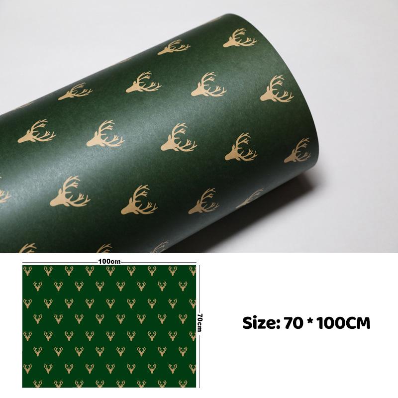 100Cm×70Cm Christmas Wrapping Paper Christmas Eve Gift Box Decoration Paper Children'S Christmas Vintage Kraft Paper