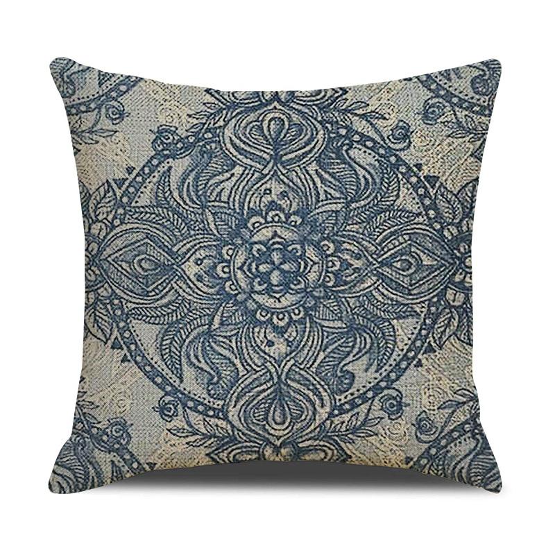 Retro Pattern Printed Cushion Pillow Cover Sofa Side Sleeping Household Products Linen Cushion Geometric Pattern
