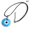 Retro Jewelry Round Shape Devil'S Eye Necklace Lucky Blue Eye Glass Pendant Necklace Accessories Simplicity Wax Thread Necklace Gift For Girls