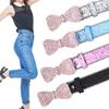 Rhinestones Belt Decorative Waist Belt Glitter Leathers Belts for Womens Jeans