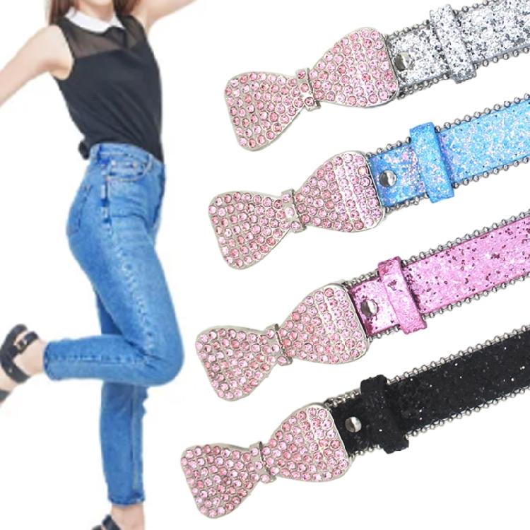 Rhinestones Belt Decorative Waist Belt Glitter Leathers Belts for Womens Jeans