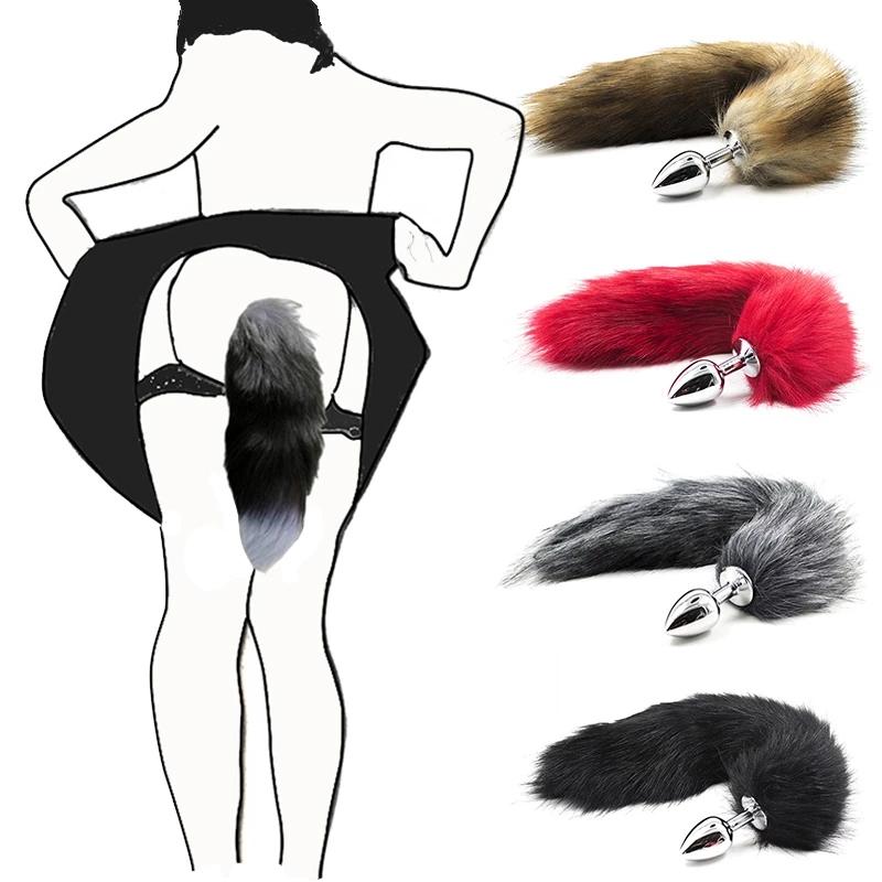 Silica Gel Anal Plug Fox Tail Anal Leker Erotisk Anus Toy Butt Plug Sexleketøy for kvinner og menn Sexy Butt Plug Voksen