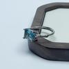 Elegant Blue Zircon Square Ring In French Light Luxury Style