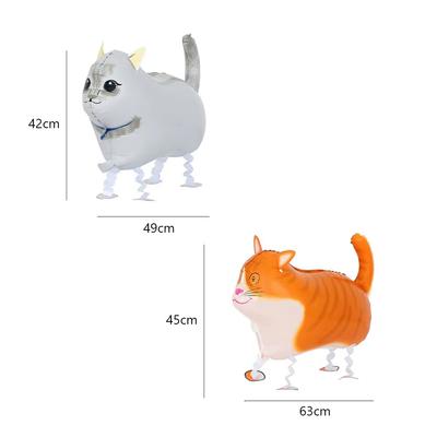 4 Pack Walking Cat Balloons Animal Pet Cat Balloons Cat Balloons for Kids Birthday Party Pet Cat Theme Birthday Party Decoration