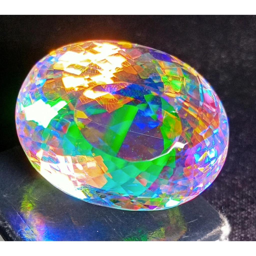 Mystic Topaz Rainbow Natural 67.85 Ct Oval Cut Excellent Certified Gemstone