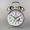 Sveglia Meccanica a Carica Manuale Vintage Pollo che Mangia Riso Orologio da Tavolo in Metallo Orologi con Campana Oversize in Metallo per Camera da Letto Comodino Regalo