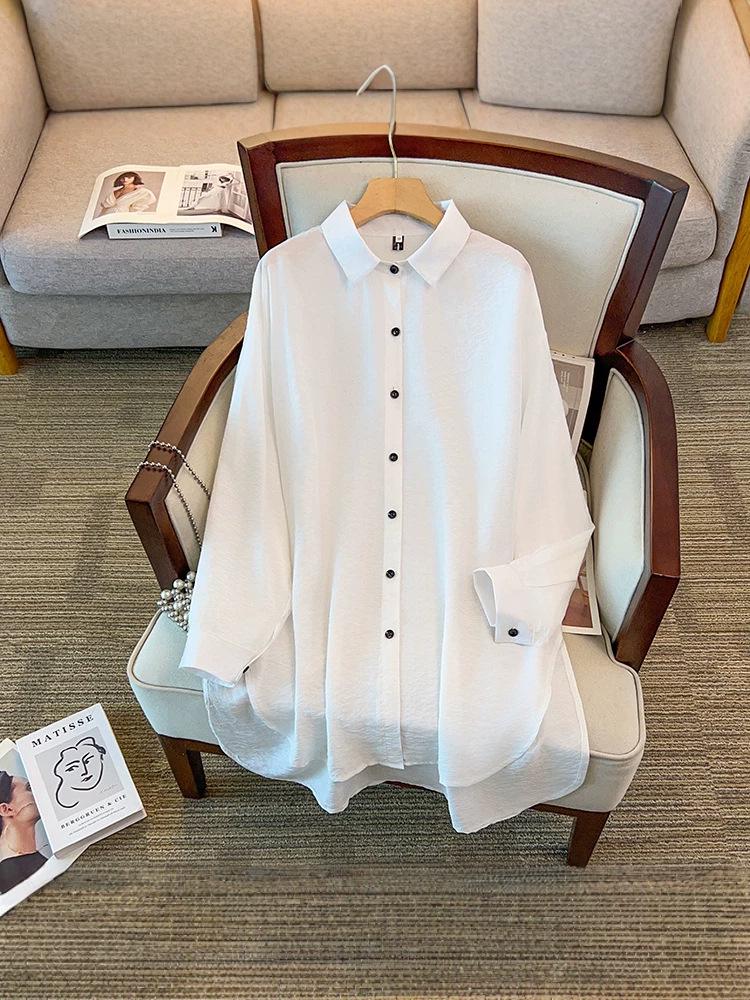

Spring French Literary Slimming Two-Piece Sun Protection Top for Plus Size Women (300 Jin MM) 6XL (Recommended 190-300 Jin) белый