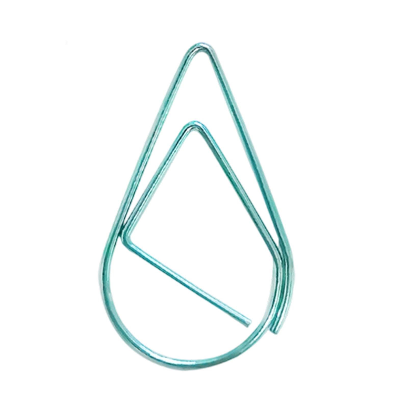 

100 шт. Скрепки для бумаги в форме капли воды, закладки, держатели, креативные скрепки, металлические декоративные скрепки для офиса, школы синий