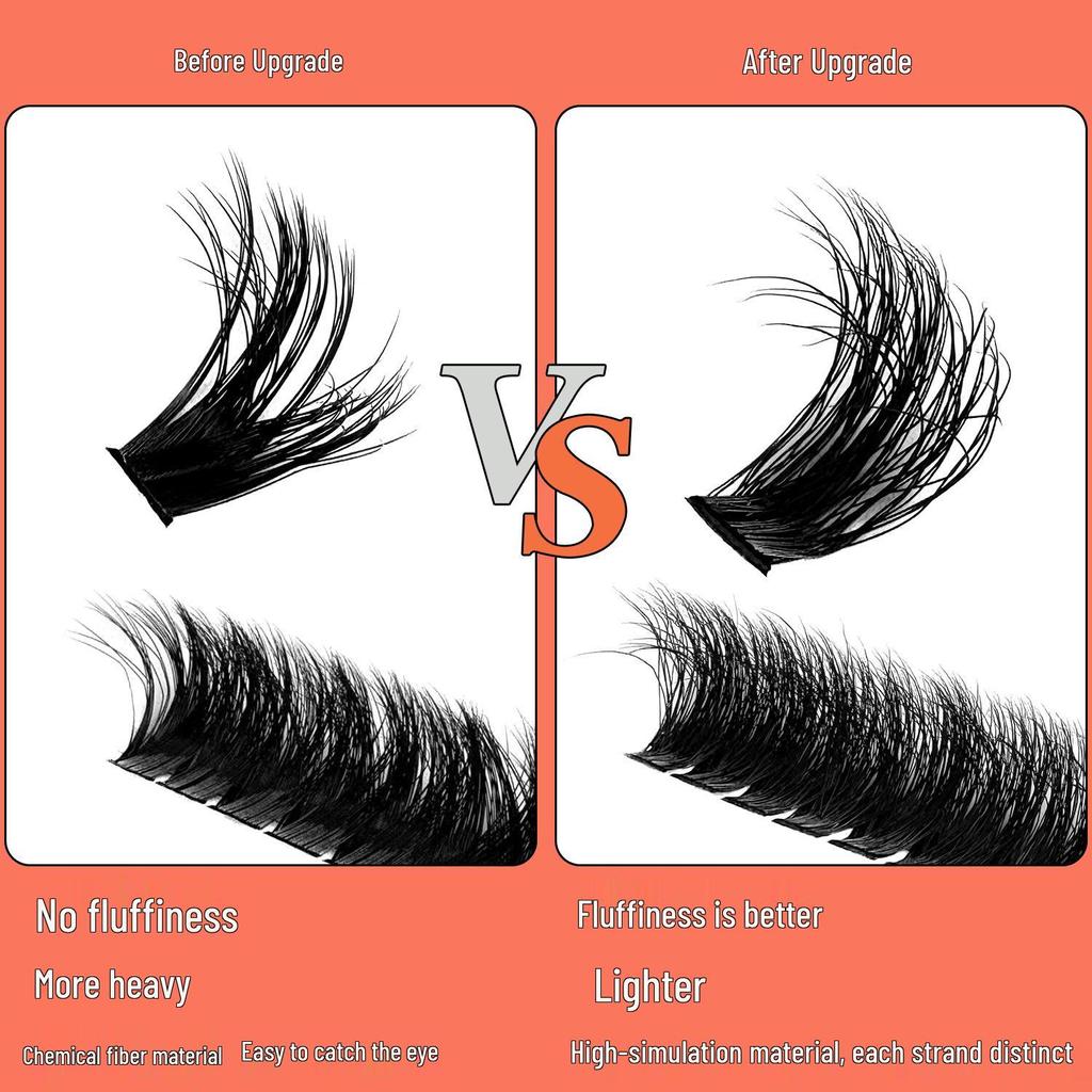 240 Large Capacity 3D Fluffy Faux Mink Eyelash Clusters - 80D/100D Segmented Stereo Self-Grafting Lashes.