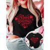 European Size Women's Vintage Valentine's Day T-Shirt - Short Sleeve Blouse with S-XL  XXL Sizes, Round Neck Spring Summer