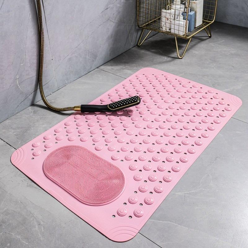 Non Slip PVC Bath Mat with Suction Cup Massage Bumps Quick Dry Bathroom Rug Shower Safety Carpet Strong Drainage Bathroom Carpet