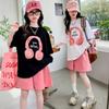 Summer Girls T-Shirts Sets New Kids Short Sleeve Tops+Shorts 2Pcs Children Clothes Outfits Teen Loose Casual Suits Sportsuit