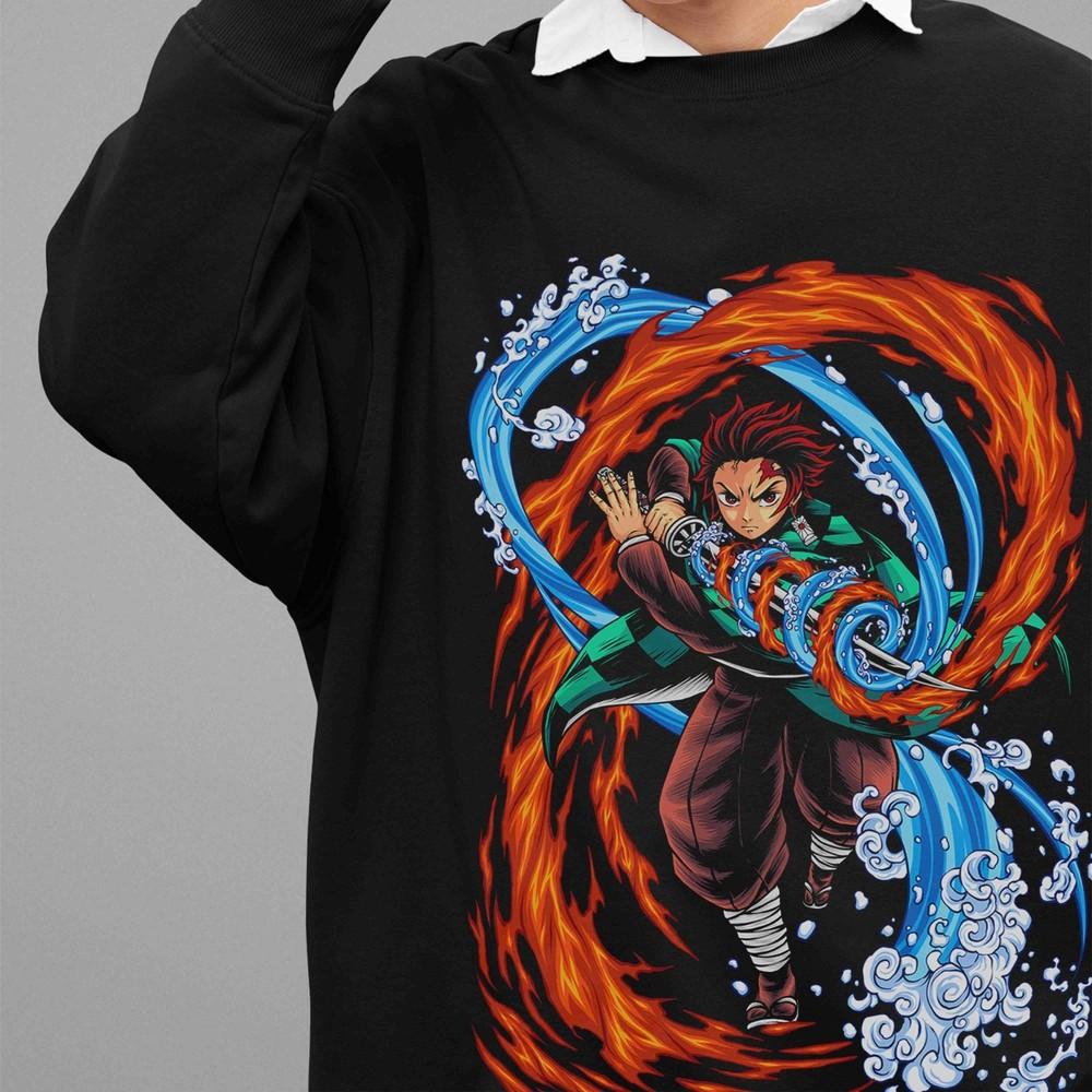 

Demon Slayer Sweatshirt Tanjiro Sweater KNY Zenitsu Inosuke Nezuko Unisex Pull L