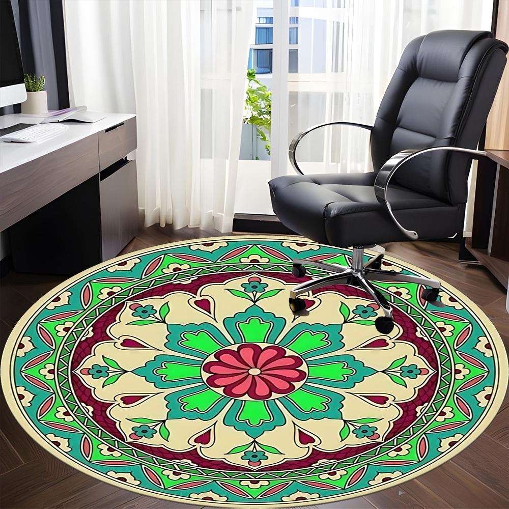 1pc Mandala Pattern Chair Carpet for Office, , Non-slip carpet, Very suitable for offices, farmhouses,Outdoor carpet yy251120097