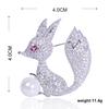 Blucome Cute Animal Fox Brooch Imitation Brooches Pin Copper Jewelry For Women Clothes Shirt Coat Scarf Accessories