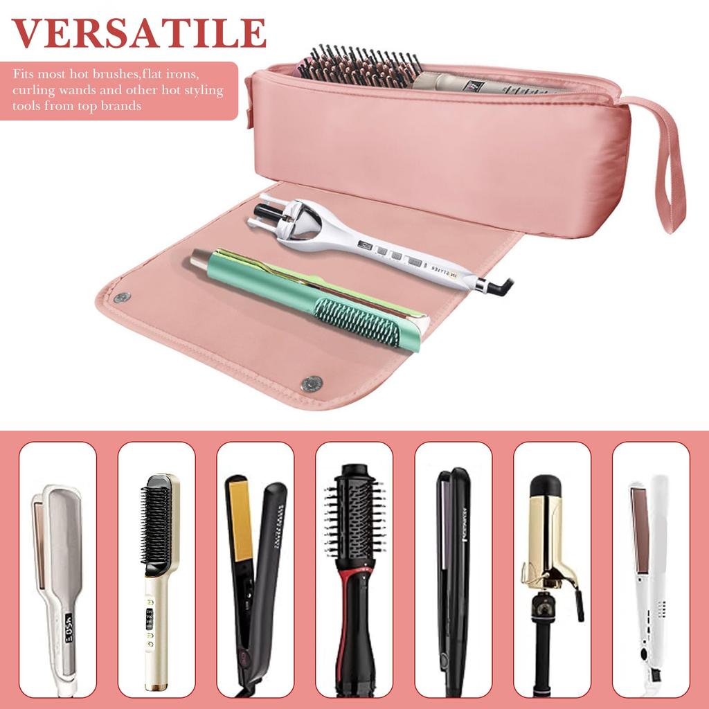 Linkidea Travel Bag and Portable Travel Essentials Travel Organizer for Hair Tool Storage Bag Gift for Frequent Travelers Heat-Resistant Mat, Women,