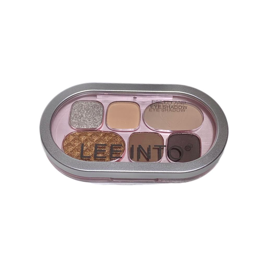 LEEINTO Six-Color Eyeshadow Palette: Long-Lasting Pearlescent, Matte & Glitter Shades.