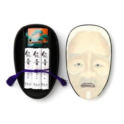 Incense Kyoto Kosaido Noh Incense Gift Present Expressing the Traditional Japanese Art of Performing Arts Through Scent Box (Gift Mask-shaped Okina)