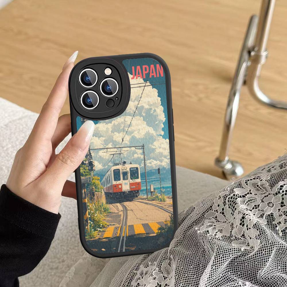 Fuji Mountain Osaka City Landscape Phone Case Hard Leather For IPhone 16 15 14 13 12 Mini 11 14 Pro Max Xs X Xr 7 8 Plus Fundas