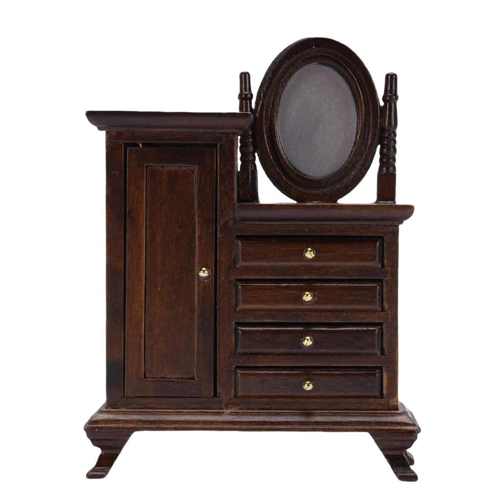 1:16 Puppenhaus Miniatur Schminktisch Holz Dekorativ Vintage Puppenhaus Schminktisch