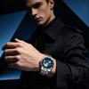 Men Business Automatic Mechanical Wrist Watch Hollow Skeleton Dial Steel Band Watch Luminous Hands Waterproof