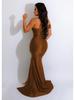 European & American Women's One-Shoulder Slit Evening Gown