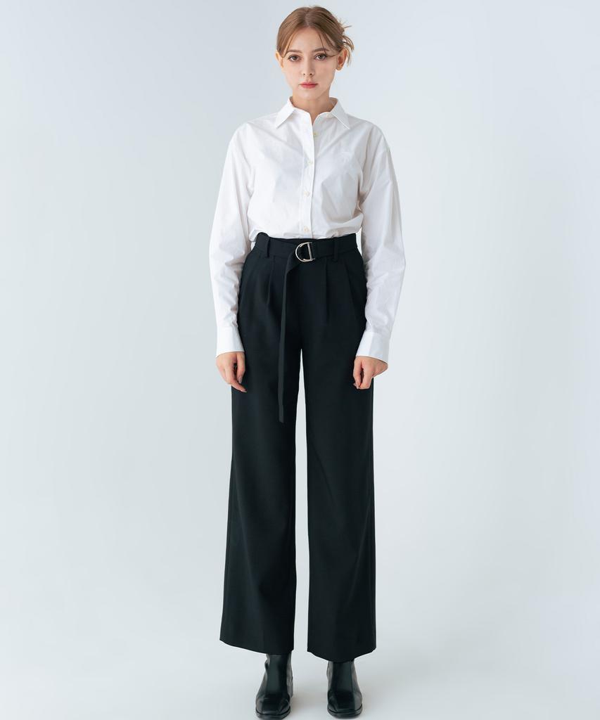 Solteuaenchokollis Wide Belted Slacks Black 4W223V302