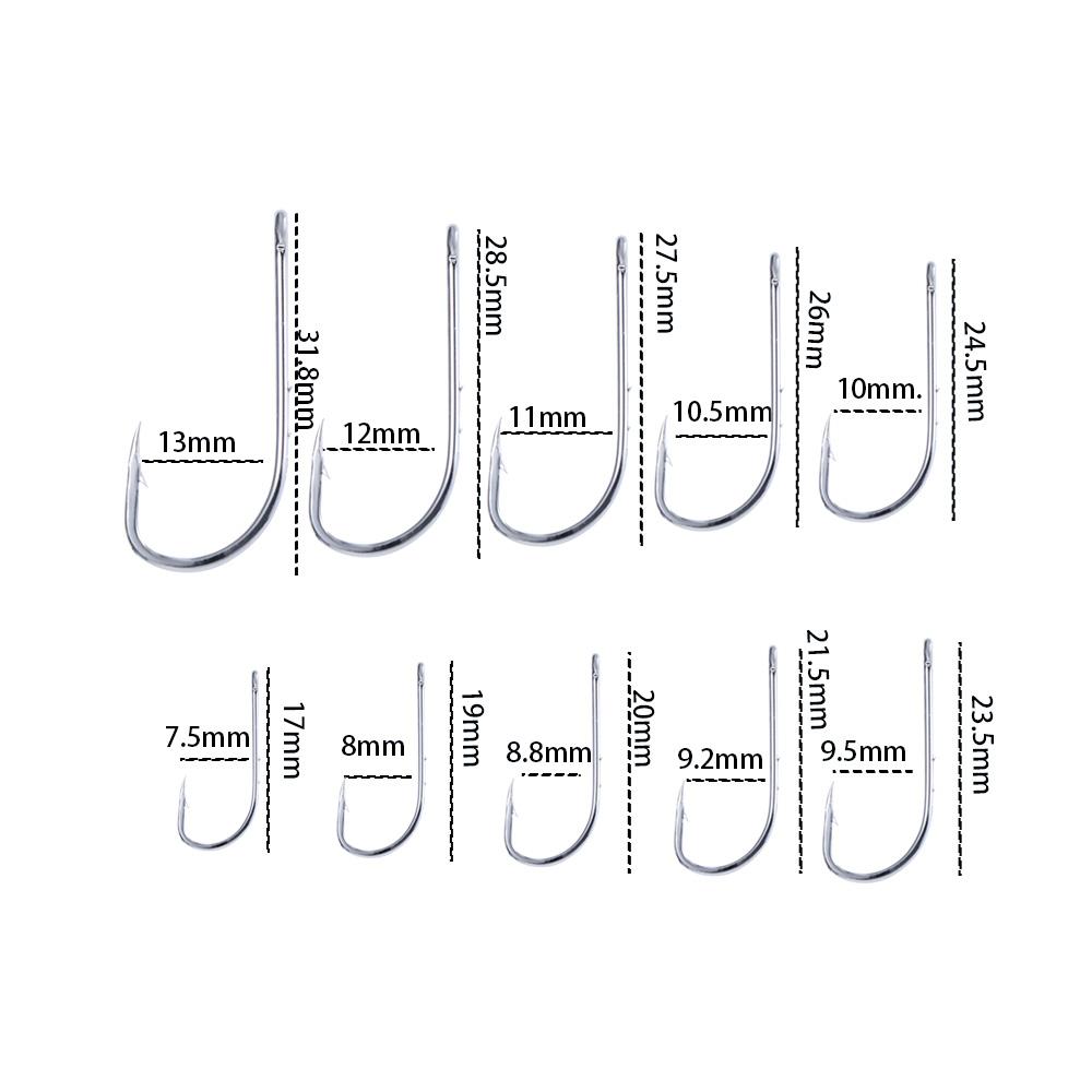Fly Fishing Hook Long Shank Fishing Hook Barbed Fishhook Offset Narrow Bait Hook High Carbon Steel