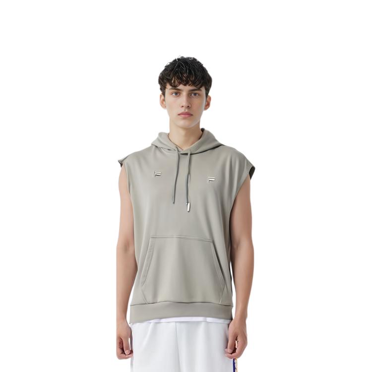 FILA Hooded Casual Loose Sleeveless Vest Men Vests Maya-Brown T11M425103F-LK