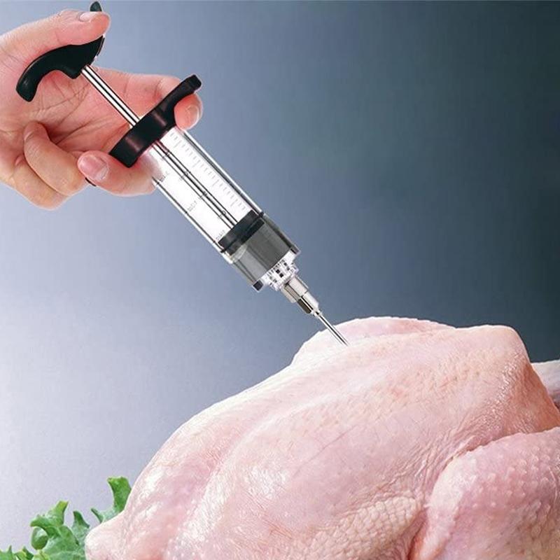 Stainless Steel Spice Syringe Marinade Injector Flavor Syringe Cooking Meat