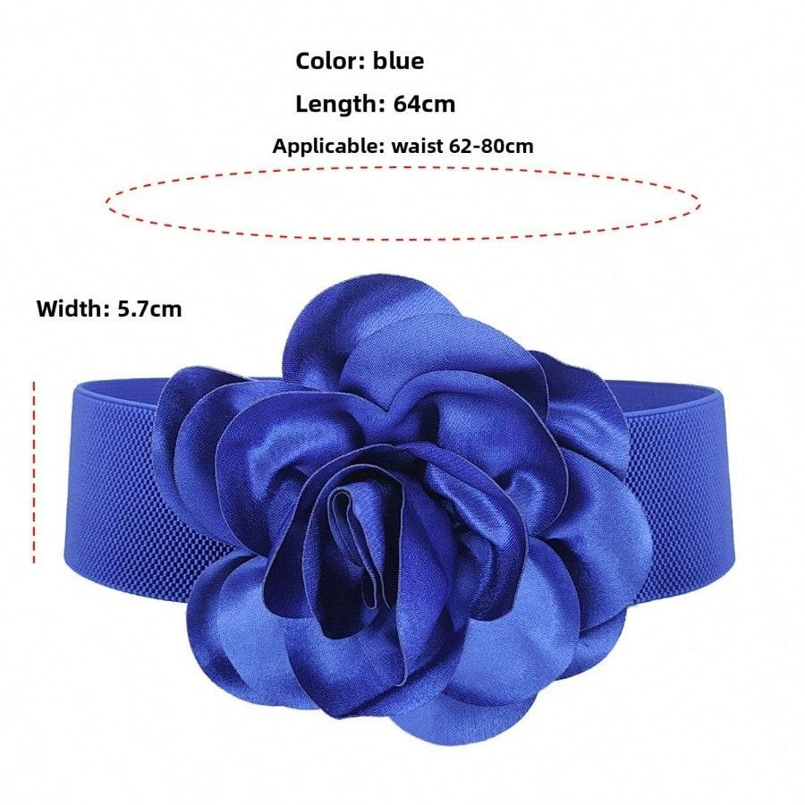 Fashion Flower Wide Waist Seal Belt Ladies Versatile Dress Decorative Dance Show Belt Belt