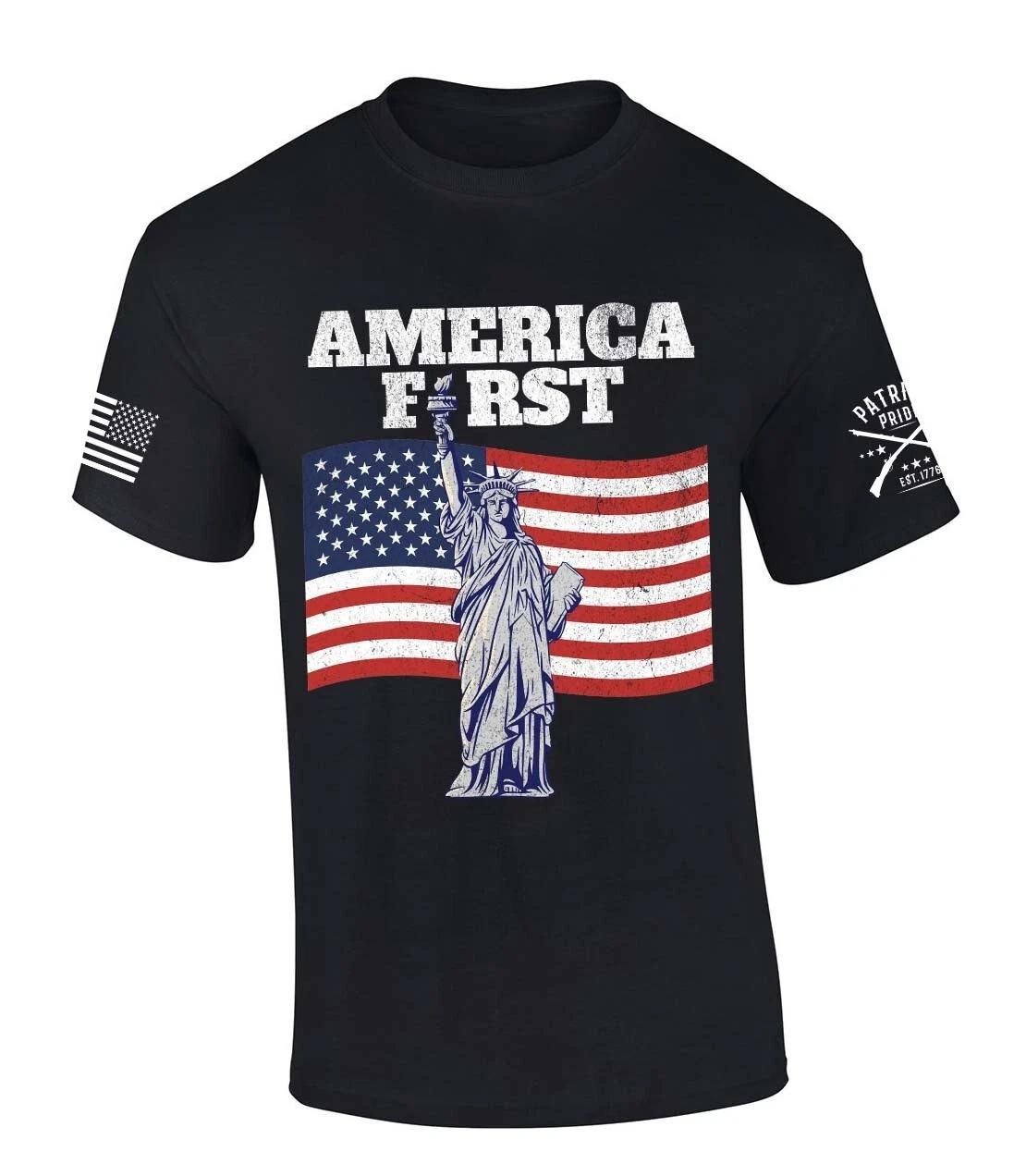 

Patriot Pride America First Patriotic American Flag Statue of Liberty Short 4XL