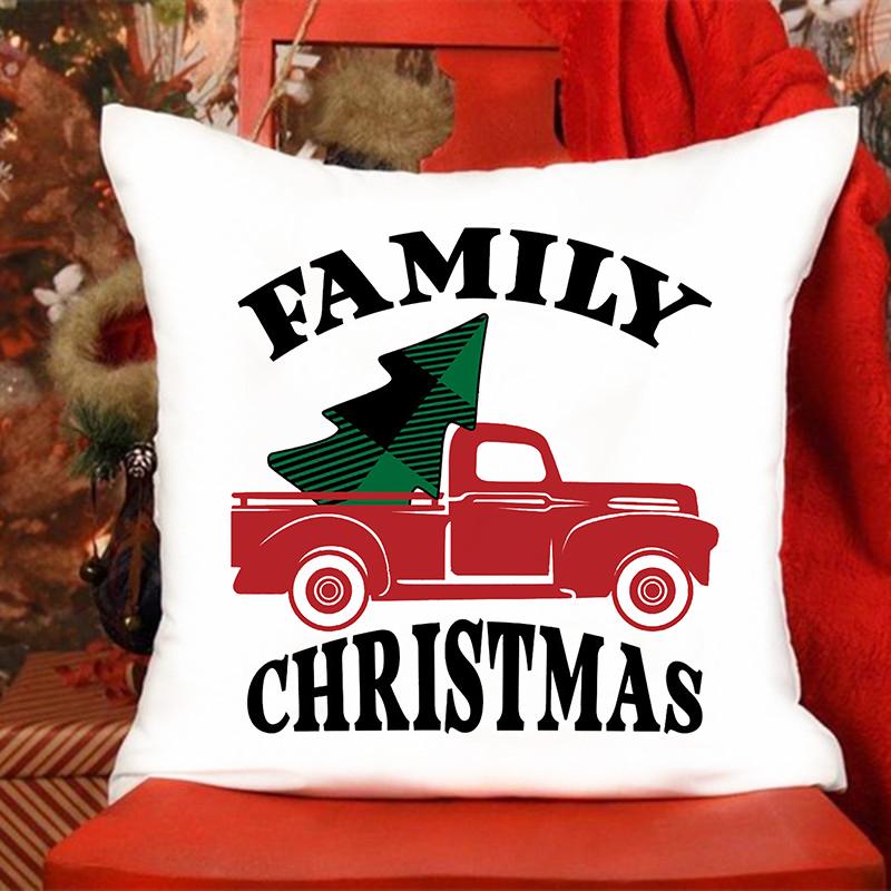 I Love Santa Claus Printed Pillowcase Christmas Sofa Cushion Cover Bed Pillowcase Room Cute Pillowcase Gift
