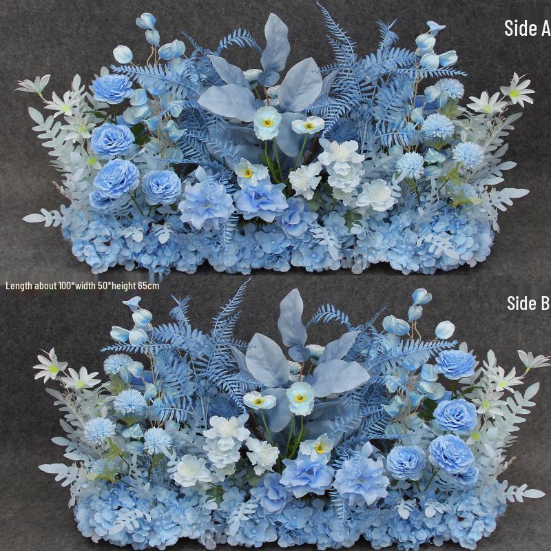 Wedding Aisle Blue Artificial Flower Row Decoration