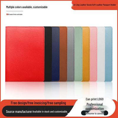 Porta passaporto in pelle PU ispessita con logo personalizzabile - Portafoglio da viaggio multicolore