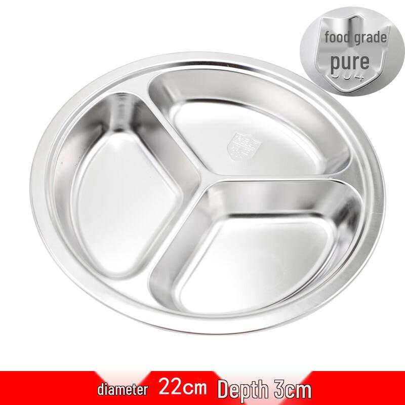 Molona Round Divided 304 Stainless Steel Dinner Plate