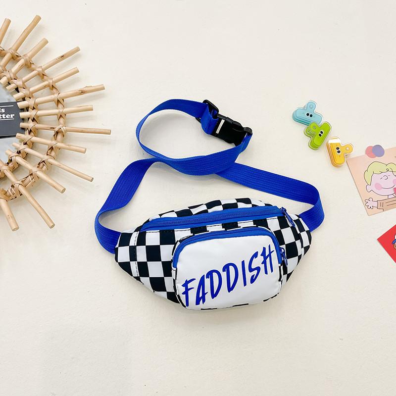 Модная Детская Сумка-Слинг Для Мальчиков Стильная Нагрудная Сумка В Клетку С Дышащей Прочной Конструкцией синий